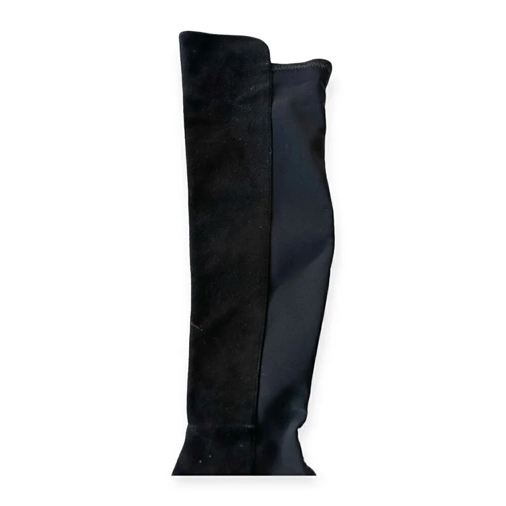 Stuart Weitzman‎ Over the Knee Black Suede/Stretch 50/50 Boots, Size 6M